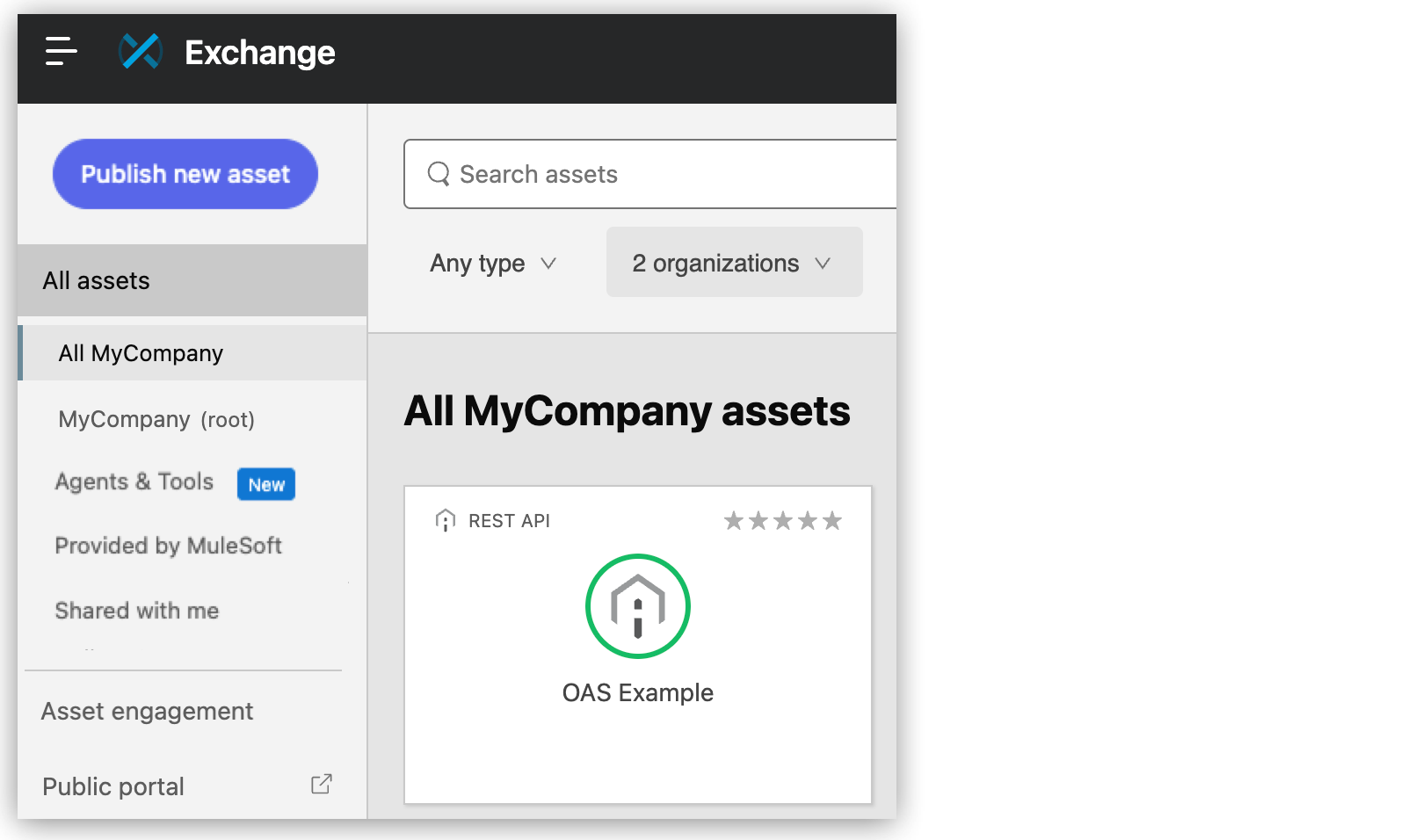 API specification in Exchange