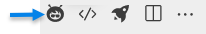 Arrow pointing to the Mulesoft Vibes icon in the toolbar
