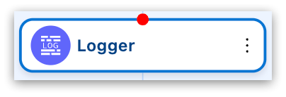 The Logger component with a red dot representing a breakpoint
